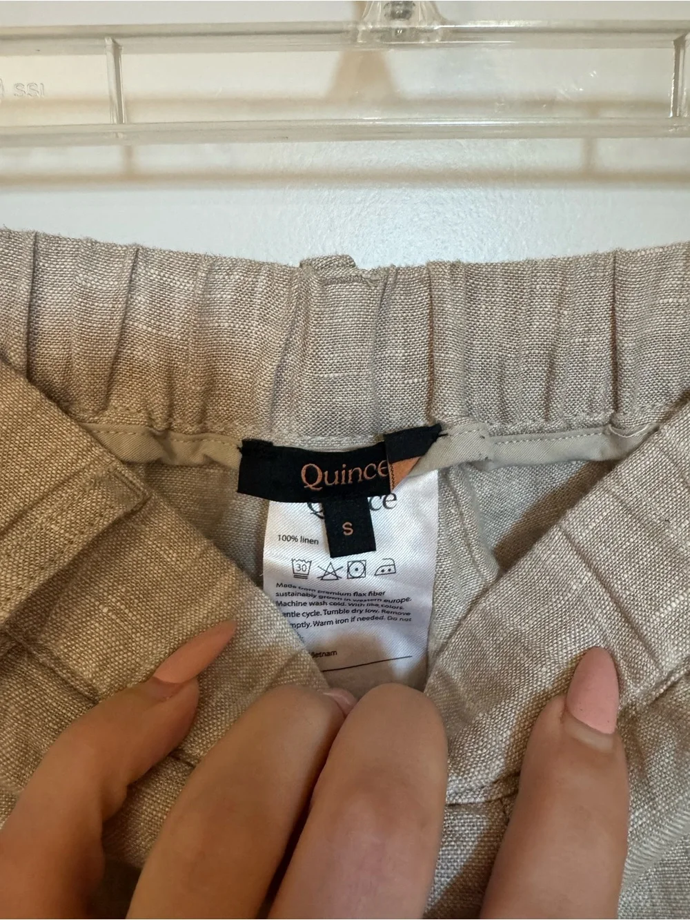 Quince 100% European linen pants size Small - Flax color